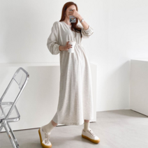 NewCare 여성 롱원피스 허리밴딩 쭈리 츄리닝 오버핏 스트링원피스