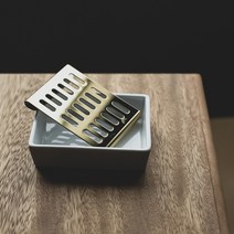 아토소 세라믹 도자 비누받침대, 1set, 흑자+블랙(TRAY)