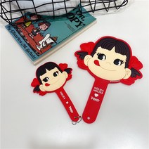 일본 우유 소녀 귀여운 페코짱 캐릭터 레드 손거울 2종