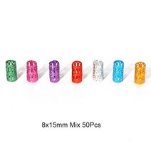 헤어악세사리 50Pcs 믹스 컬러 헤어 드레드 Dreadlock 비즈 커프스 링 튜브 액세서리 오프닝 후프 서클 10-12mm 내부 구멍, [12] 12mm 50Pcs Rhodium