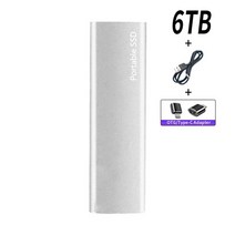 샤오미 휴대용 외장형 하드 SSD USB C 고속 디스크 1TB 2TB 4TB 16TB, [28] Silver 6TB
