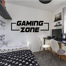 게임 영역 비디오 게임 벽 스티커 놀이방 침실 게임 영역 게이머 Xbox Ps4 견적 벽 데칼 아이 방 비닐 장식, 01 56X20CM, 03 13 medium blue