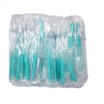 업소용 여행용 개별포장 일회용 고급 미세모 OPP 칫솔 그린, 2개, 50개입