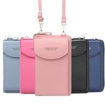 여성지갑 여성용 지갑 어깨 미니 가죽 가방 스트랩 휴대폰 빅 카드 홀더 지갑 핸드백 머니 포켓 소녀용 작은 가방