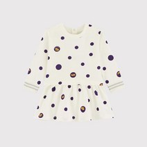 PETIT BATEAU [빠른배송] 베이비 도트 패턴 플리스 원피스