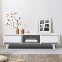 하이앤드리 리스티 투서랍 1000 미니 원룸 낮은 티비다이 장식장 서랍형 TV거실장, 백색