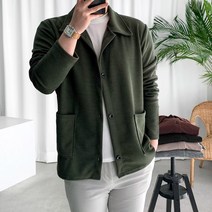 룩플레인 포켓 루즈핏 카라 니트 자켓 5color
