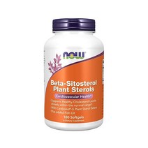 NOW 보충제 베타-시토스테롤 식물 스테롤 CardioAid®-S 에스테르 및 피쉬 오일 첨가 소프트젤 180개, 180개(1팩)