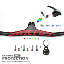 자전거 일체형 핸들바 syncros ud 탄소 mtb 조종석 통합 핸들 바 라이저 17 티타늄 나사 산악 70 110mm, 빨강-80x740-광택