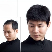 자연스러운 남자 중년가발 통가발 인모가발100% 자연가발, 내추럴 프리사이즈