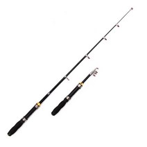 어린이 여성용 초보 원투 찌 미니낚시대, 총길이 1.9m 블랙