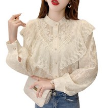 여성패션 레이스 긴팔 셔츠 블라우스 남방
