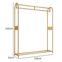 웨딩드레스행거 롱드레스 한복걸이 긴코트 의류진열용 고정식높은행거, 골드250X220