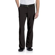 Landau 남성 벨트 루프가 있는 드로스트링 스크럽 팬츠, Black, Black
