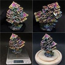 비스무트 무지개금속 비스무스 천연원석 비스무트결정 큐브, 바이올렛 X0675-333.3g