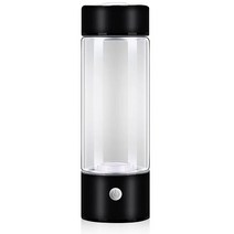 수소 발생기 물병 420ML 티타늄 품질 필터 USB 로나이저 메이커 휴대용 항산화제 ORP 수소가 풍부한 물컵, 01 Black