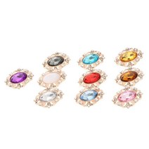 10 조각 금속 라인 석 생크 버튼 1.2inchx1inch 바느질 장식 꾸밈에 바느질 diy 스크랩북 보석 브로치 만들기, 금속 합금, 혼합 색상