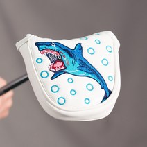 칠시 샤크 상어 클럽커버 아이언커버 드라이버커버 우드 유틸리터 퍼터 헤드 커버, 화이트