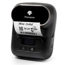 Phomemo M110 라벨 라이터 프린터 바코드 가격표 배송처 발송주소 인쇄 감열식, 블랙 + 라벨1롤(40x30백)