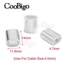 100pc 알루미늄 케이블 크림프 슬리브 와이어 스톱 페럴 스네어 로프 클립 스웨이지 트랩 배럴 M0.8 M1.0 M1.2 M1.5 M2 M2.5 M3 M4 M5 M6 M8, [08] M4.0