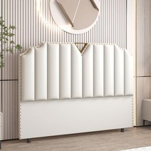 침대 싱글 프레임 헤드 호텔 원목 라지 퀸 수납형 부속 보드 슈퍼싱글 더블 럭 킹 머리판, 럭셔리 베이지