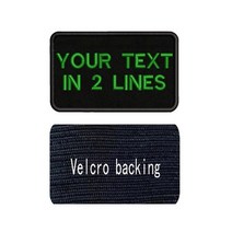 8x5cm 자수 사용자 정의 이름 패치 줄무늬 배지 철 또는 벨크로 패치, 녹색 벨크로