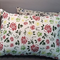 로코스마트_흑장미 린넨 베개커버 50x70+LCPO