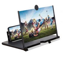 화면을 크게 스마트폰 확대스크린 확대경 영화보기 돋보기, 10인치, 블랙