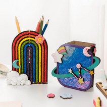 연필꽂이 클레이세트 다용도 소품 만들기, 무지개＋폼클레이5색세트