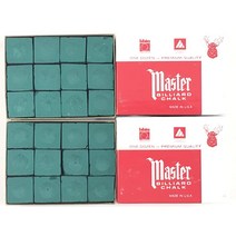 미국에서 제작 - 마스터 초크 2박스 수영장 큐 및 당구 스틱 팁용 24피스 포레스트 그린 Master Chalk, Forest Green