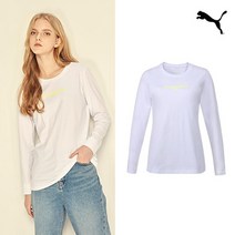 푸마 ns [푸마스포츠] 면100% 여성 데일리 라운드 긴팔티셔츠 화이트