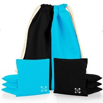 전문 콘홀 백 8개 세트 규정 전천후 양면 향상된 빈백 프로 게임용 켈리 그린 4개 및 블랙 5537593926, Light Blue & Black