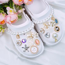 미오미로 [당일/서비스/리뷰이벤트] 24pics 진주 체인 행운 클로바 명품 럭셔리 신발 악세사리 세트 여성기타잡화