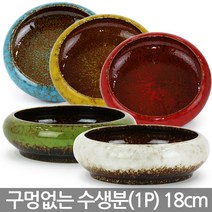 다육이 중형 화분 1P - 낮은 다육화분 도자기 유약 광택 인테리어 홈카페 거실화분 미니화분 사무실화분 책상화분 예쁜화분, 07_Sein_낮은유약분_레드(구멍X)