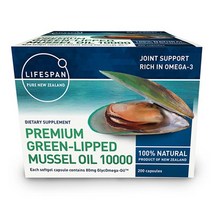 라이프스팬 뉴질랜드 초록입홍합 오일 GREENLIPPED MUSSEL 10000 녹색잎 푸른입 청홍합 그린뮤셀 추출물오일, 3개