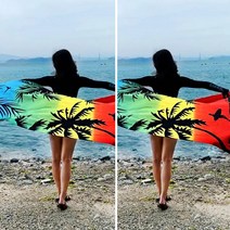 썸머 워터 플레이 비치타올 특대 커플형 패키지 1+1 물놀이용품, 02_붉은노을처럼(1+1)
