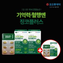 깜빡깜빡할때 기억안날때 인지력 기억력 강화 개선 에 좋은 먹는 진코 은행잎 추출물 플라보노이드 영양제 개선제, [2+1] 3개월분