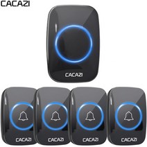 무선초인종 CACAZI-60 차임 110DB 300M 무선 초인종 방수 원격 유럽/호주/영국/미국 플러그 스마트 도어 벨, 04 4 button 1 receiver_04 AU