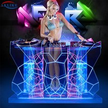 접이식 업소용 베란다 바테이블 2022 aklike 뜨거운 판매 아크릴 바 테이블 메사 dj 부스 led 트러스 클럽 테이블 dj 스탠드 dj 무대, 200x50x90cm, 04 200X50X90cm
