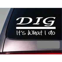 Dig 스티커 데칼 굴삭기 백호 계약자 덤프 트럭 빌더 삽 스티커, 황색
