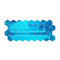 붙이는 거울 알리버트 12Pcs 육각 거울 스티커 자기 접착 타일 욕실 장식 현대 액세서리, 05 Blue_01 46x40x23mm