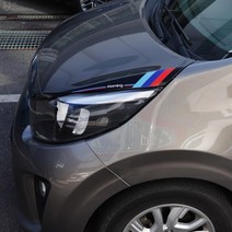 [JS AUTOMOTIVE] 올뉴모닝 본넷 사이드 엠블럼 데칼 랩핑 튜닝 스티커 인테리어 기스방지 가드 용품, 블랙_프랑스