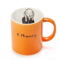 에드바르트 뭉크 스크림 마돈나 [B급 스크래치]11온스 머그컵 라떼 커피잔 블랙 레드 오렌지 머그컵 CLABO 클라보 명화머그컵, 1개, 4. 스크림 머그 / 오렌지