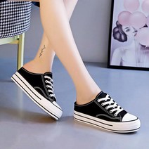 LING YUE 스니커즈뮬 여성용 키높이 캔버스화