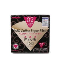 하리오 커피필터 여과지 VCF02 40매 옐로우, 단품