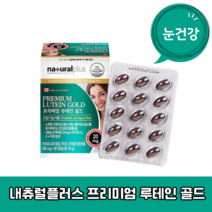 내츄럴플러스 프리미엄 루테인 골드 눈 노화 눈건강 눈피로 불편 식약처 3개월분 45g, 90캡슐×1개