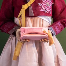 멜트인 돈진단 용돈박스 10구 + 슬러브보자기 + 단국화노리개 + 원형스티커 풀세트, 분홍