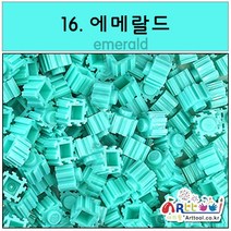 아트툴 툭툭 디폼블럭 10mm 300EA 벌크 27칼라 (나노블럭) 오른쪽방향, 16_에메랄드