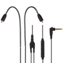 마이크 포함 이어폰 와이어 분리형 교체 케이블 슈어 SE215 SE315 SE425 SE535 SE846 UE900 용 3.5mm