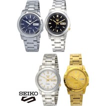 세이코5 남자 메탈시계 오토매틱 기계식 블랙 청판 화이트 골드 36mm 시계 4종